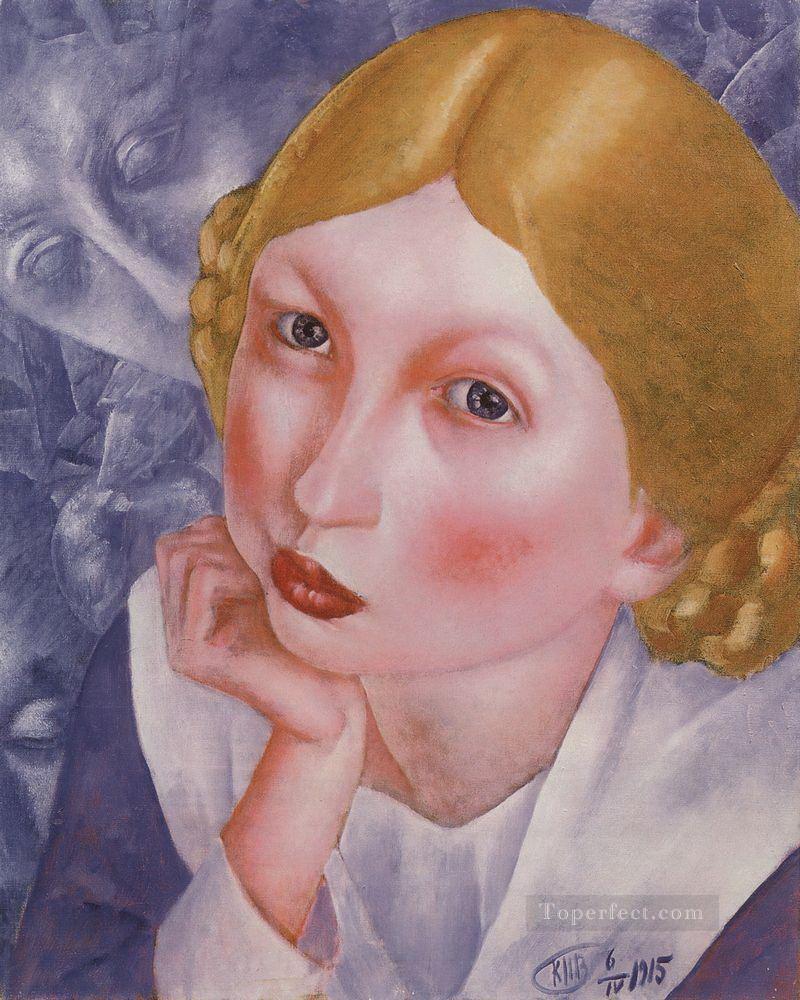 portrait of ria portrait of a a kholopova 1915 Kuzma Petrov Vodkin Oil Paintings